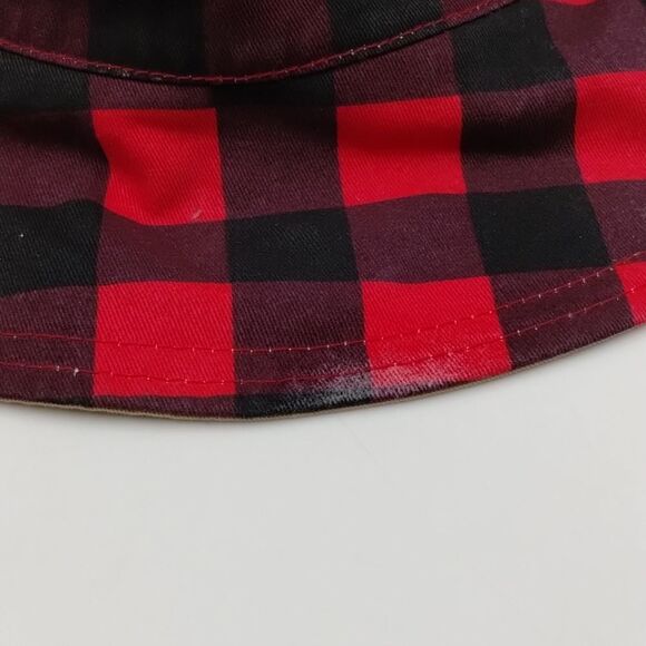 Flap Jack kids Reversible Hat for Kids Red Plaid and Tan Moose/Bear unisex - Picture 6 of 6